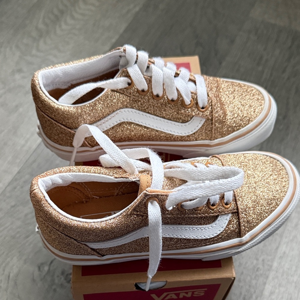 Vans Kids Sparkling Gold Sneakers - Picture 3 of 8